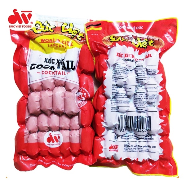 ĐỨC VIỆT XÚC XÍCH COCKTAIL 500G COCKTAIL SAUSAGE - Gói