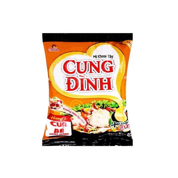Mì Khoai Tây Cung Đình Cua Bể Rau Răm Gói 80g - Thùng